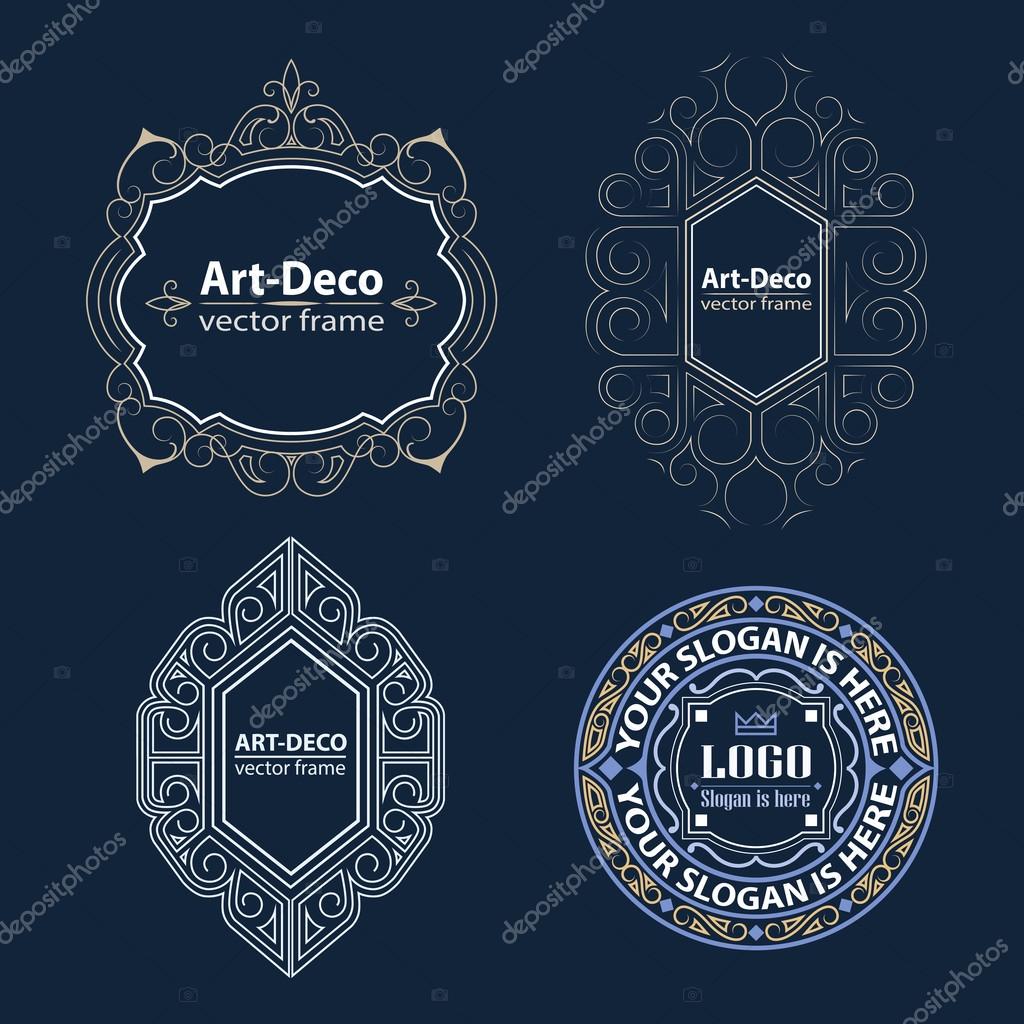 Set Luxury Logos template flourishes calligraphic line