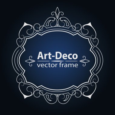 Vektör geometrik doğrusal stil çerçevesi - art deco