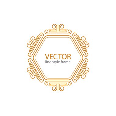 Vektör geometrik doğrusal stil çerçevesi - art deco metin süslemesi.