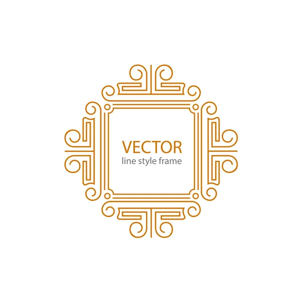 Marco de estilo lineal geométrico vectorial - decoración de texto art deco . — Vector de stock