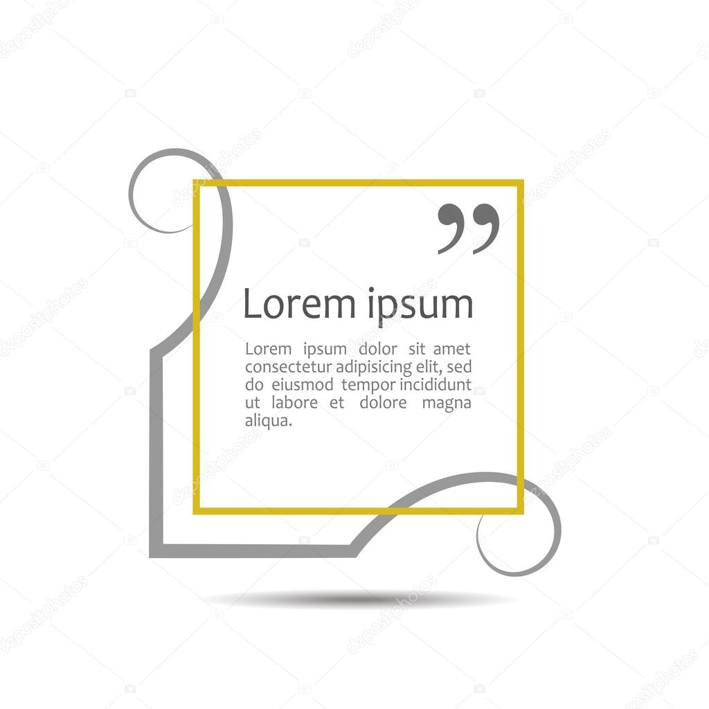 Citation Text Box Frame For Decoration Quote And Other Information 
