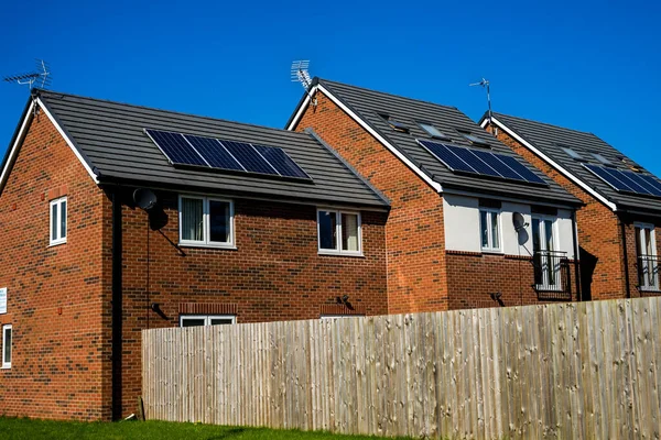 Sistema Energia Solar Casa Reino Unido Fotografia De Stock