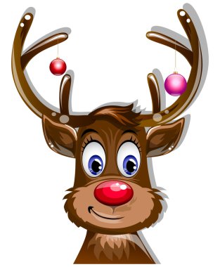 postcard with Rudolph clipart