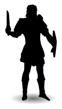bir ortaçağ savaşçı silüeti