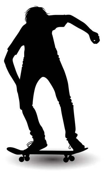 Silhouette of a skateboarder — Stock Vector