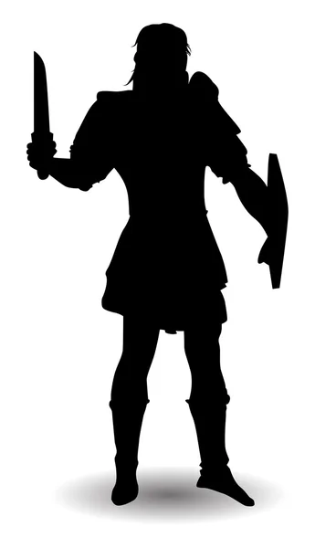 bir ortaçağ savaşçı silüeti