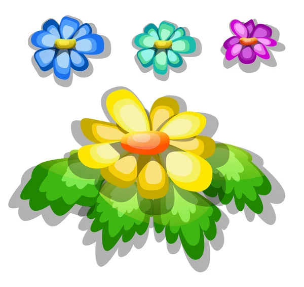Κινουμένων σχεδίων ζωηρόχρωμα λουλούδια — Διανυσματικό Αρχείο