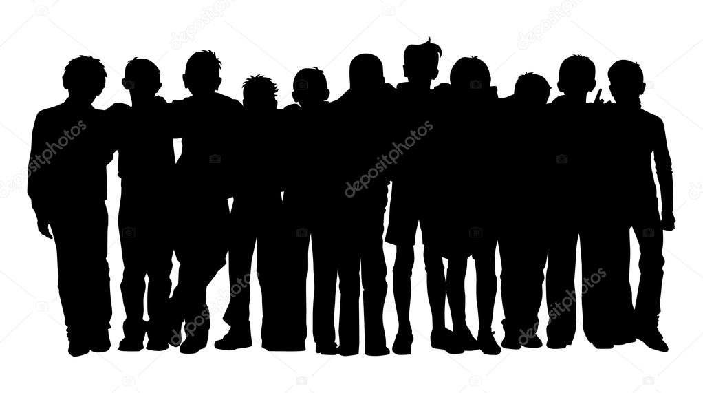 the silhouette of people