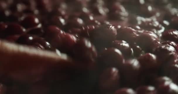 Cuisiner Confiture Cerises Confiture Cuisine Cuisson Confiture Cerises Dans Bassin — Video