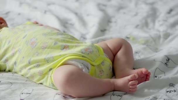 Bébé Qui Dort Maison Petit Bébé Qui Dort Gros Plan — Video