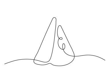 Vektör stilize edilmiş karpuz dilimi tek satırlı sanatta