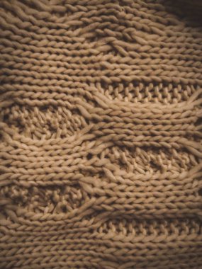 Örgü eşarp, yakın plan.