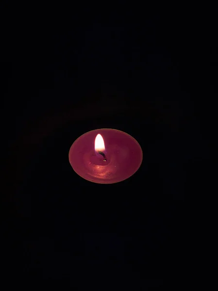 Candles Black Background Top View — Stock Photo, Image