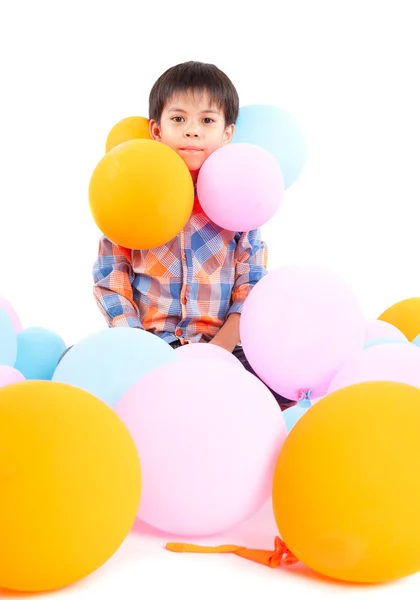 Niño con globos —  Fotos de Stock