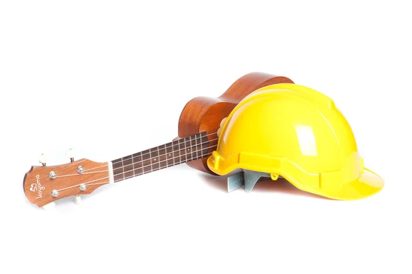 Hat construction with guitar — Stock Photo, Image