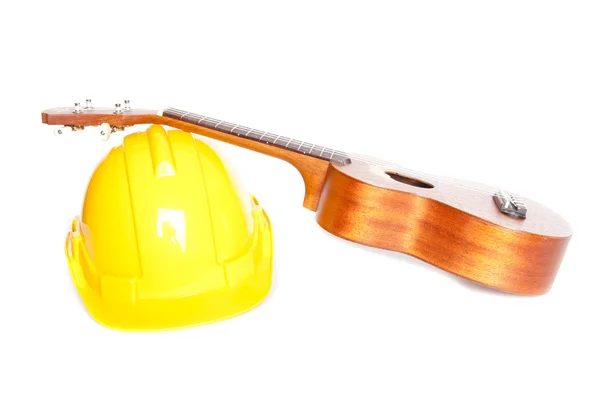 Hat construction with guitar — Stock Photo, Image