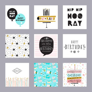 Yaratıcı tebrik kartları kümesi