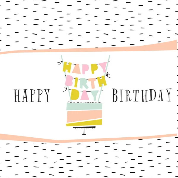 Tarjeta de cumpleaños feliz — Archivo Imágenes Vectoriales