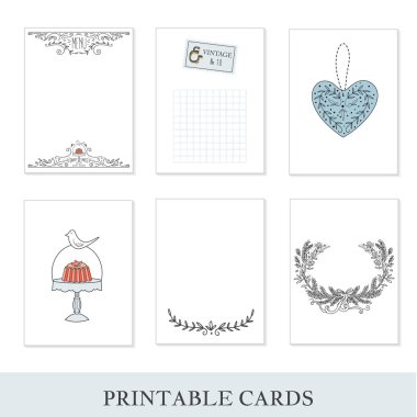 Tatlılar ve çocuk parti yazdırılabilir kartları.