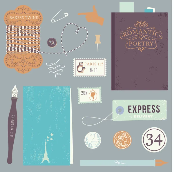 Outils d'art vintage — Image vectorielle