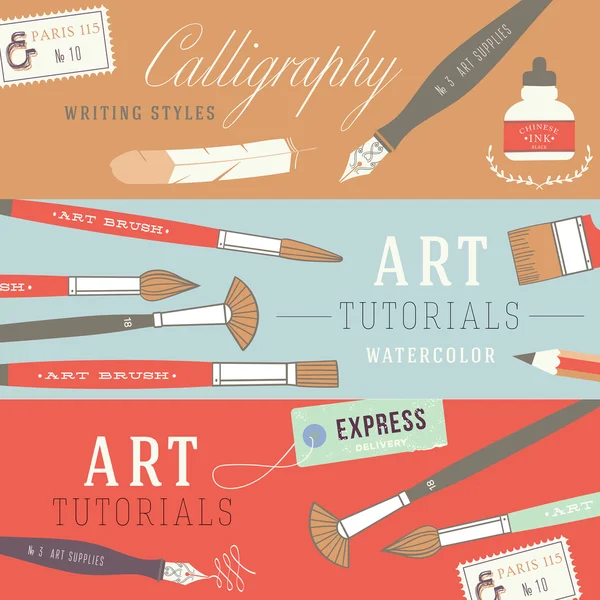 Concepts de design plat pour cours d'art — Image vectorielle