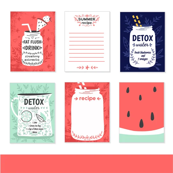 Detox und gesunde Life Cards — Stockvektor