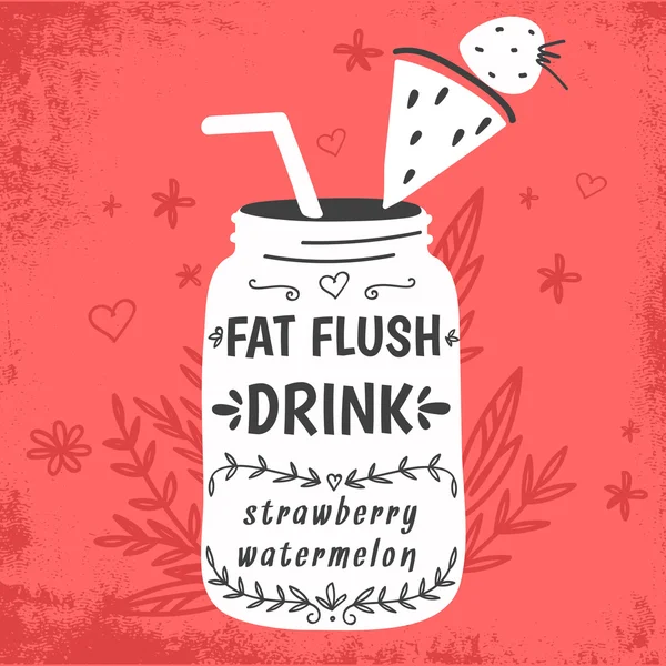 Detox fat flush water recipe — Stock Vector