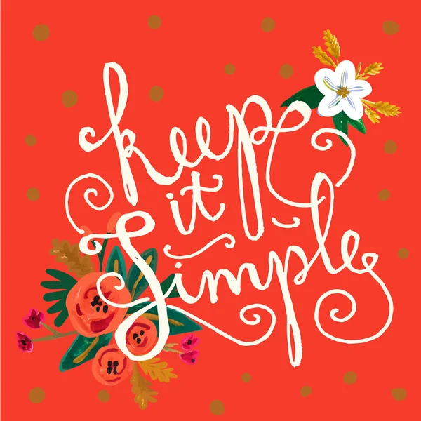 Lettere 'Keep It Simple' — Vettoriale Stock