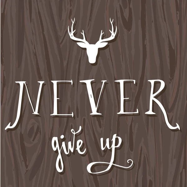 'Never give up' hand belettering offerte. — Stockvector