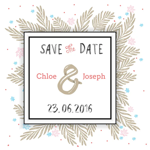 Carte de mariage ou invitation — Image vectorielle