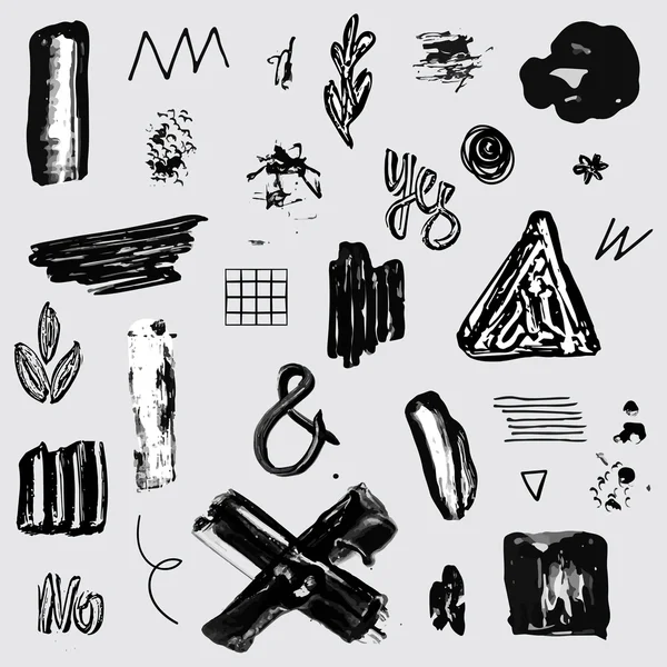 Hand Drawn textures made with ink. — Stock Vector