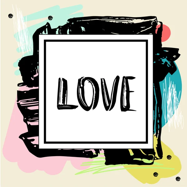 'love' ink textured hand lettering. — Stock Vector