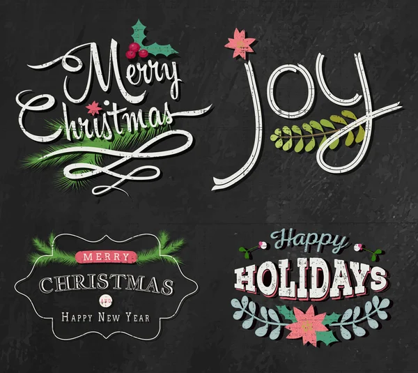 Kerst set - decoratieve elementen — Stockvector