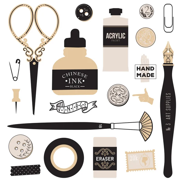 Outils d'art vintage — Image vectorielle