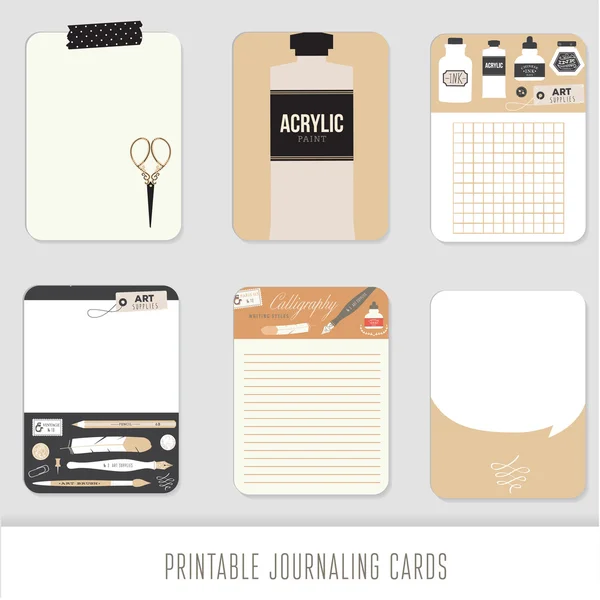 Cartes de journal, notes, autocollants, étiquettes — Image vectorielle