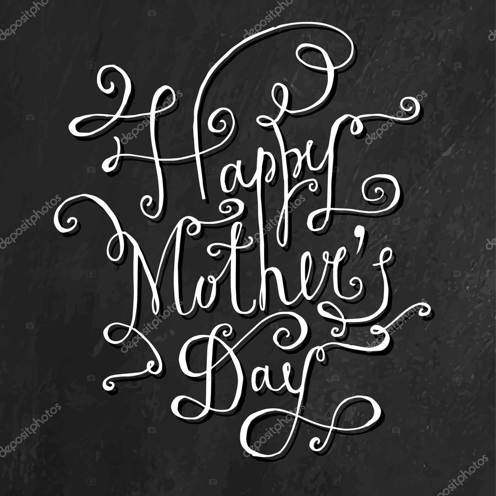 Vintage Happy Mothers Day Lettering Card.