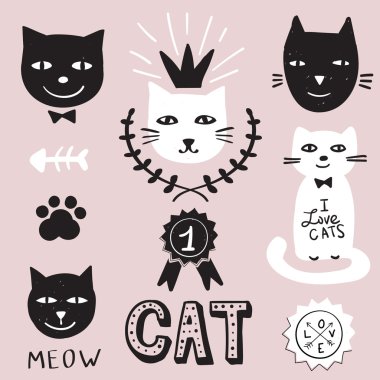 kedi ile Vintage etiketleri