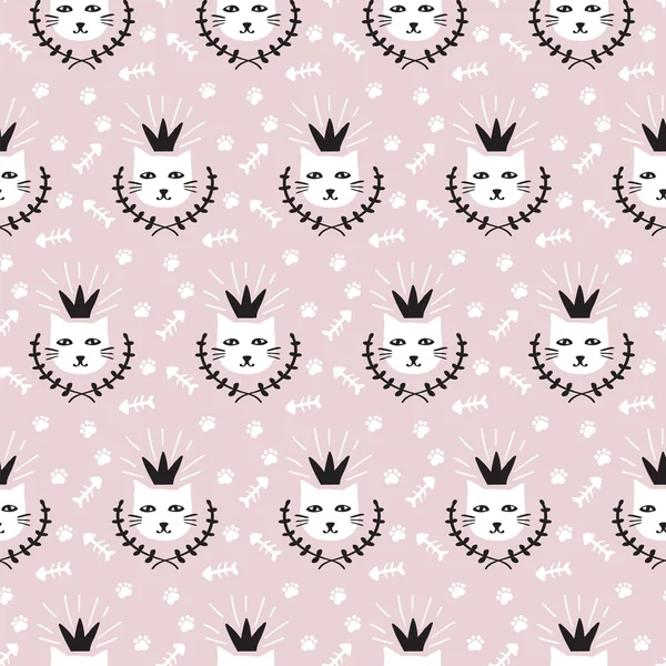 Motif sans couture avec des chats — Image vectorielle