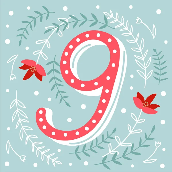 Leuke kerst adventkalender — Stockvector