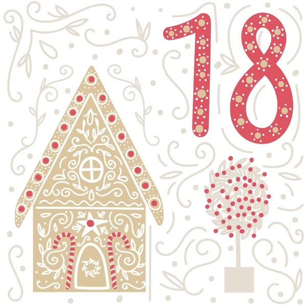 かわいいクリスマス アドベント カレンダー — ストックベクタ