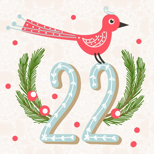 Kleurrijke Kerstmis adventkalender — Stockvector