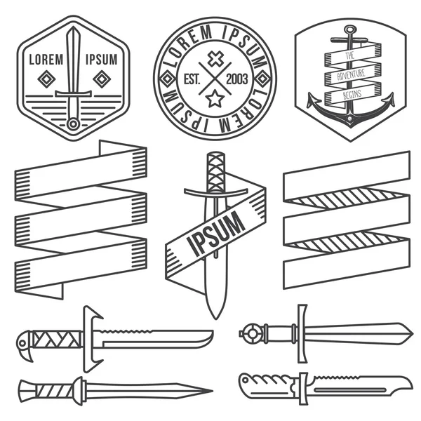 Conjunto de espadas iconos Vectores de stock libres de derechos