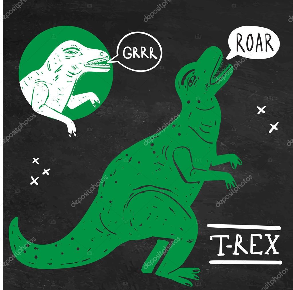 Tyrannosaurus Rex design elements and labels