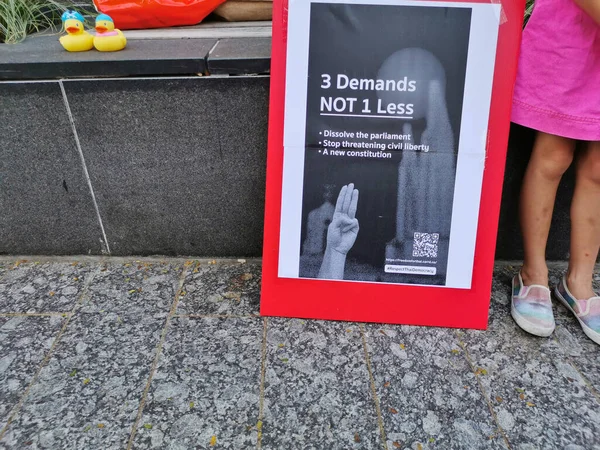 Brisbane Australia November 2020 Information Placard Shows Demands Peaceful Rally — Stock Photo, Image