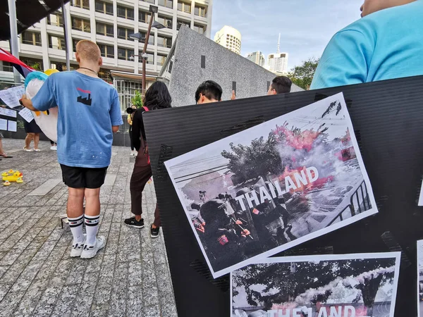 Brisbane Australya Nuvember 2020 Bir Grup Protestocu Tayland Başbakan Prayuth — Stok fotoğraf