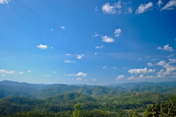 Natursköna jätte grön dal och blå himmel i ljusa sommardag — Stockfoto