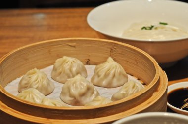 Shanghai mini çörek Xiao uzun Bao düz şehriye ile