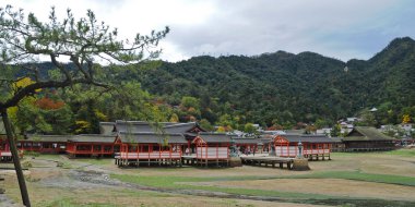 Miyajima ada Japonya Japon kutsal ahşap Tapınak
