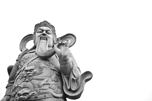 Chinese god oude stenen beeld geïsoleerd — Stockfoto