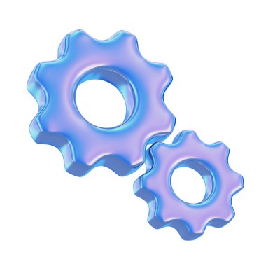 Parlak yanardöner 3D vitesler ayarları, mühendisliği, mekanizmayı, teknolojiyi ve işlem kontrolünü sembolize eder